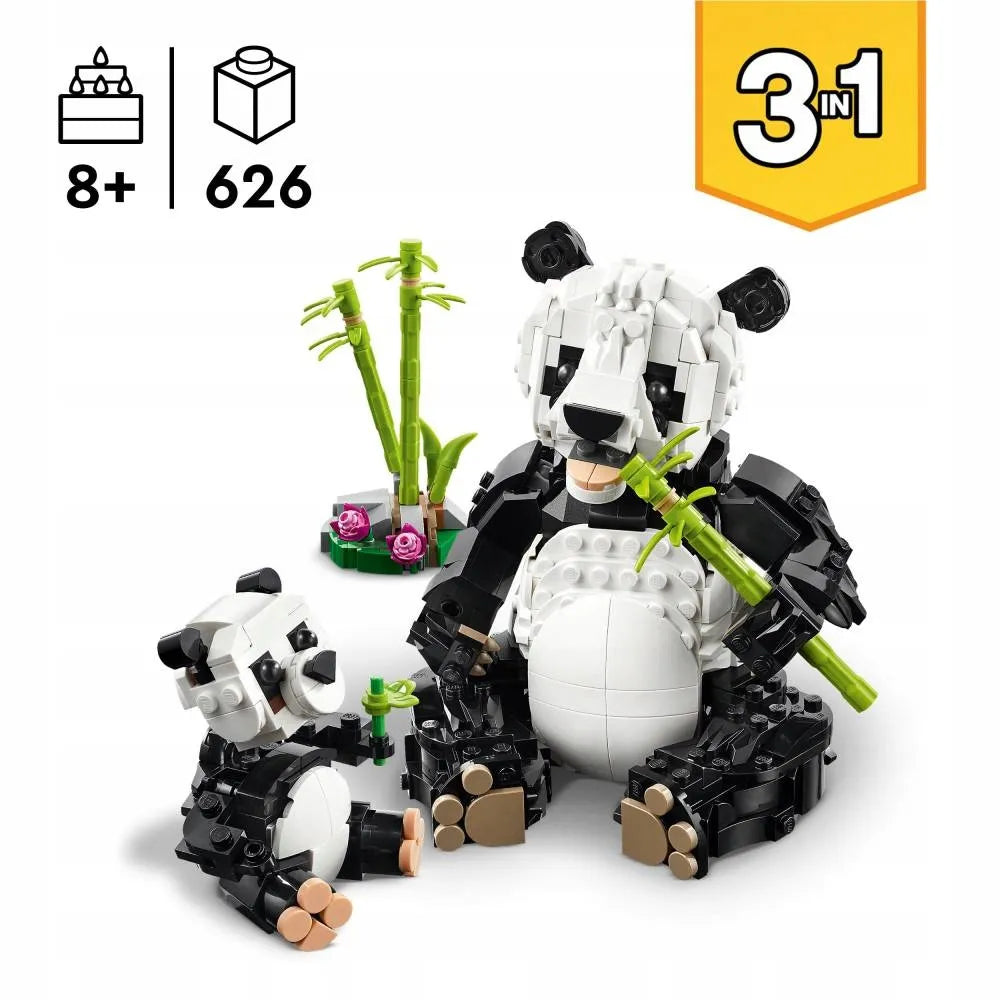 LEGO CREATOR 3 viename Laukiniai gyvūnai: pandų šeima 31165