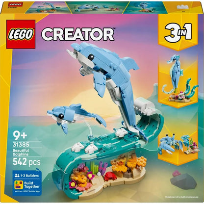 LEGO CREATOR Jūros gyvūnai: gražus delfinas 3 viename 31385