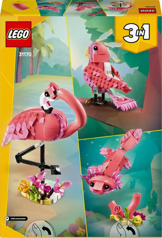 LEGO Creator Laukiniai gyvūnai: rožinis flamingas 3-viename 31170