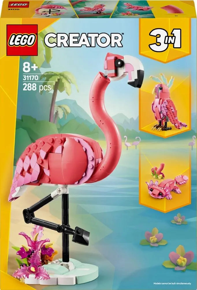 LEGO Creator Laukiniai gyvūnai: rožinis flamingas 3-viename 31170