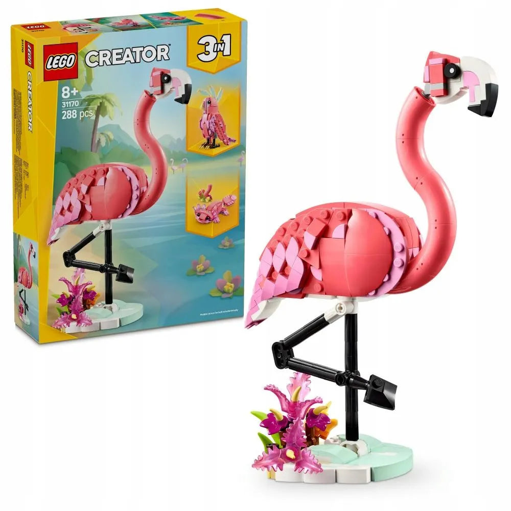 LEGO Creator Laukiniai gyvūnai: rožinis flamingas 3-viename 31170