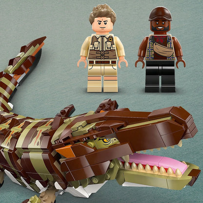 LEGO Jurassic World misija laivu ir mozazauro modelis 76974