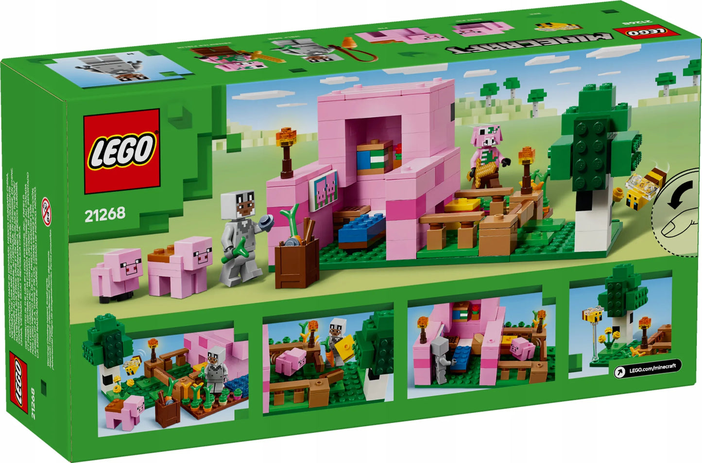 LEGO Minecraft Paršelio namas 21268 – kūrybinis rinkinys vaikams nuo 7 metų