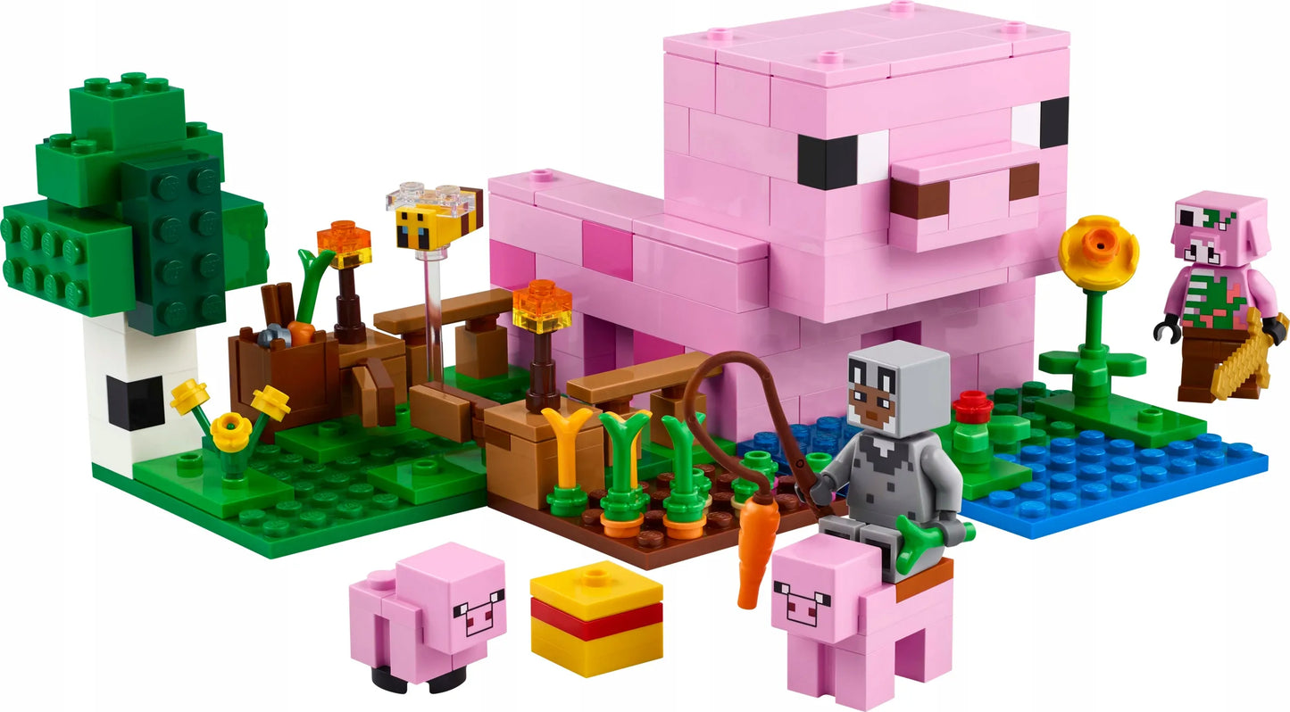 LEGO Minecraft Paršelio namas 21268 – kūrybinis rinkinys vaikams nuo 7 metų