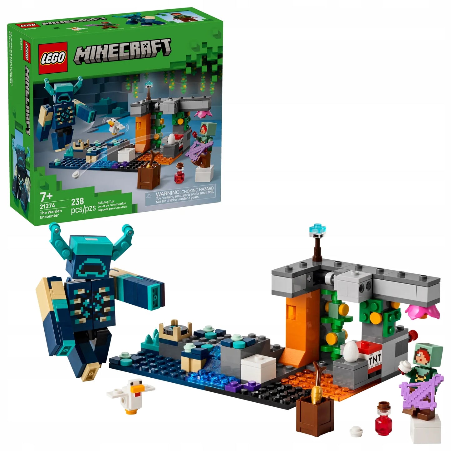LEGO Minecraft Susitikimas su sargybiniu 21274 rinkinys vaikams nuo 7 metų