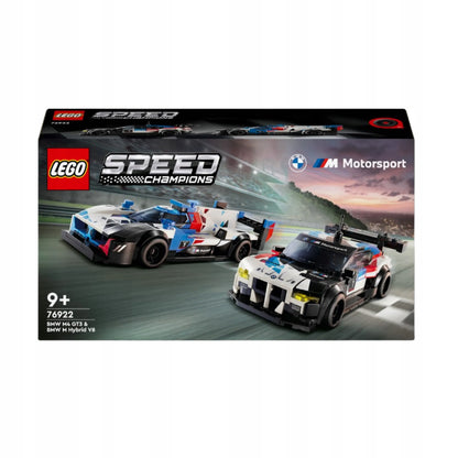 LEGO Speed Champions BMW M4 GT3 ir BMW M Hybrid V8 lenktyniniai automobiliai 76922