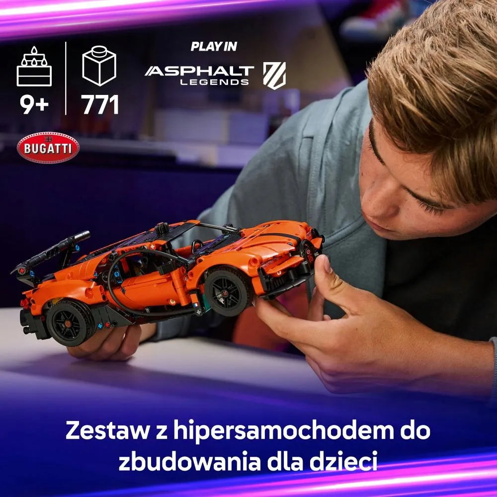 LEGO TECHNIC „Bugatti Chiron Pur Sport“ hipersporto automobilis 42222