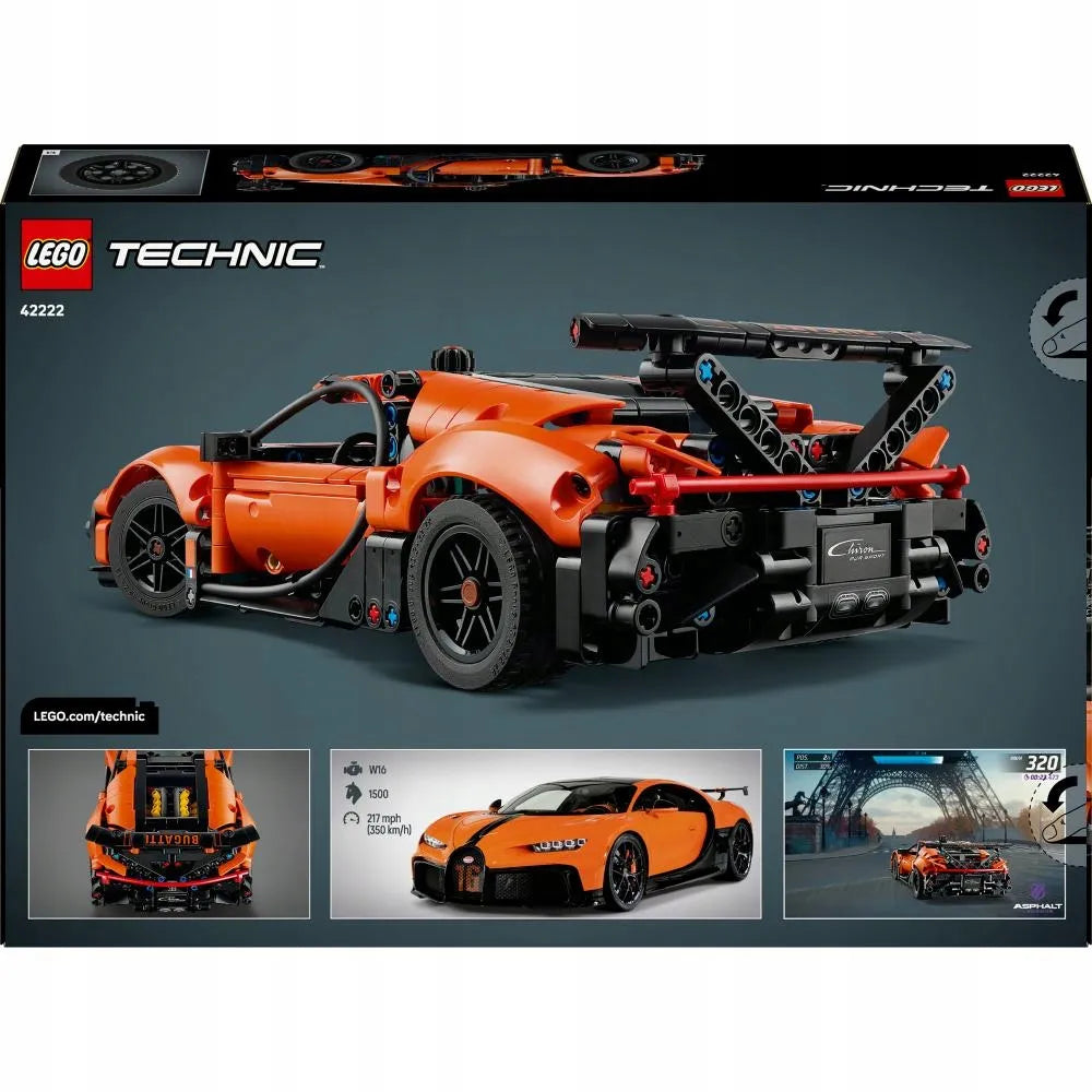 LEGO TECHNIC „Bugatti Chiron Pur Sport“ hipersporto automobilis 42222