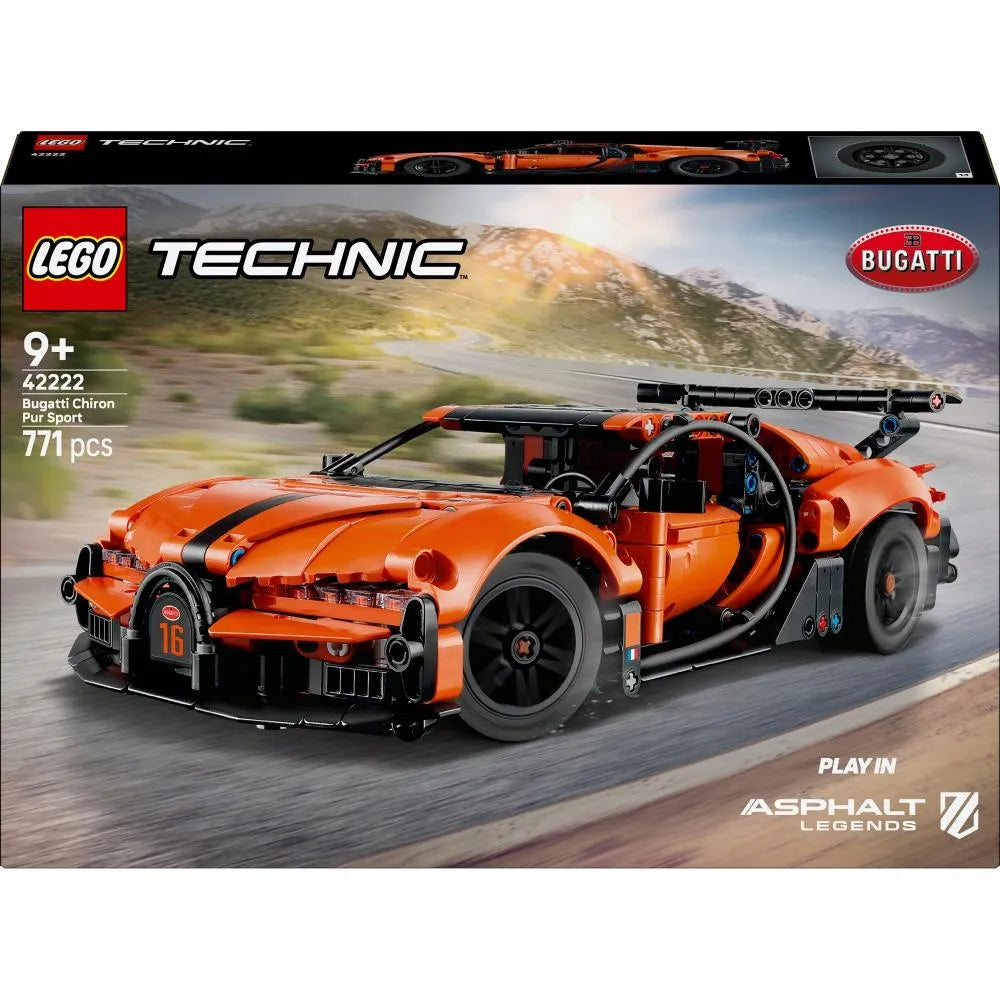 LEGO TECHNIC „Bugatti Chiron Pur Sport“ hipersporto automobilis 42222