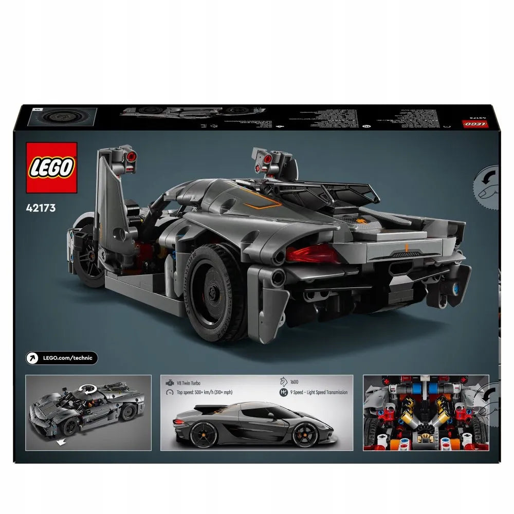 LEGO TECHNIC Pilkasis hiperautomobilis Koenigsegg Jesko Absolut 42173