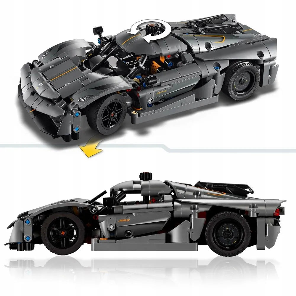 LEGO TECHNIC Pilkasis hiperautomobilis Koenigsegg Jesko Absolut 42173