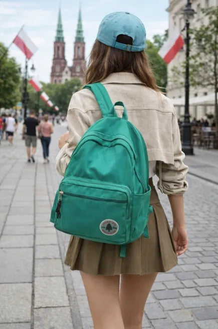 Lengva vandeniui atspari jaunimo kuprinė mokyklai ir miestui, žalia