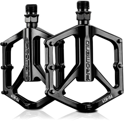 Lengvi aliumininiai platforminiai MTB ir turistinių dviračių pedalai Alogy RideForce, juodi
