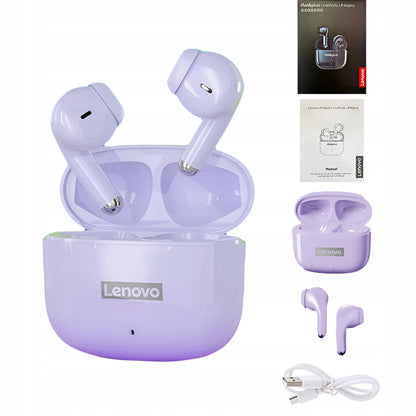 „Lenovo LP40 PRO“ violetinės belaidės ausinės, IPX5, „Bluetooth 5.1“