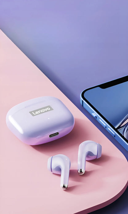 „Lenovo LP40 PRO“ violetinės belaidės ausinės, IPX5, „Bluetooth 5.1“