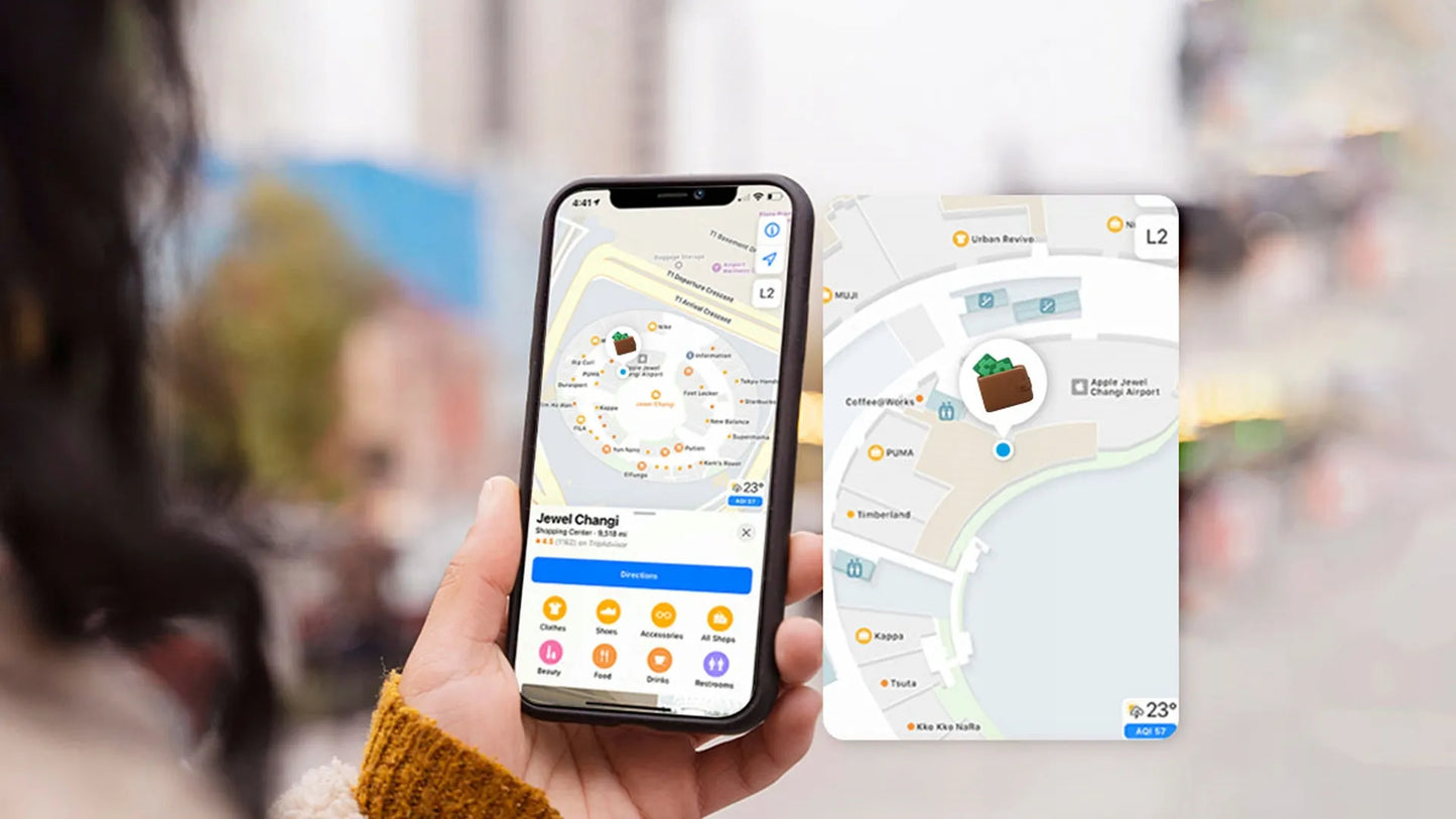 Lifemate Life Tag GPS ieieškiklis raktams, dviračiui, automobiliui, šuniui su dėklu, skirtas Apple iPhone