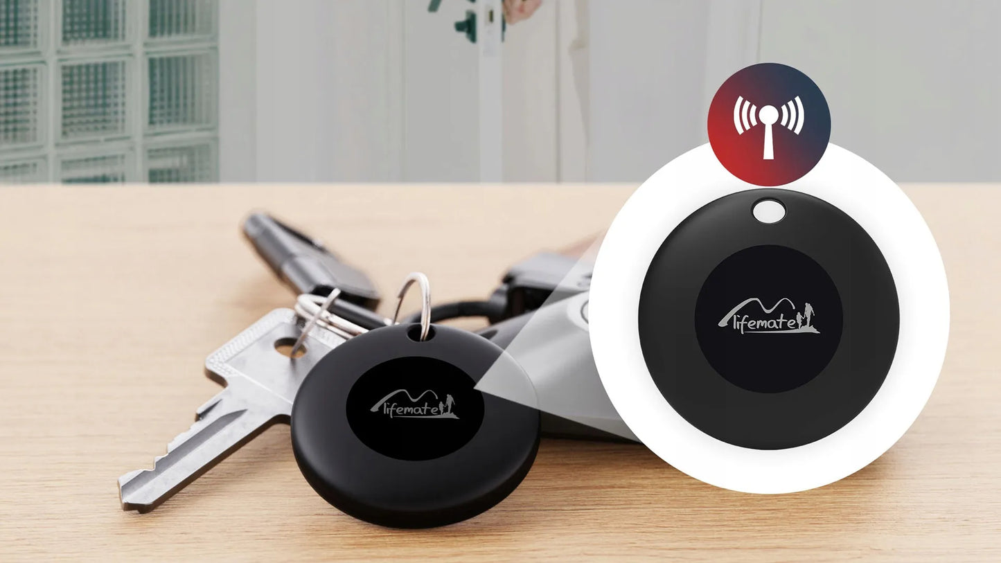 Lifemate Life Tag GPS ieieškiklis raktams, dviračiui, automobiliui, šuniui su dėklu, skirtas Apple iPhone