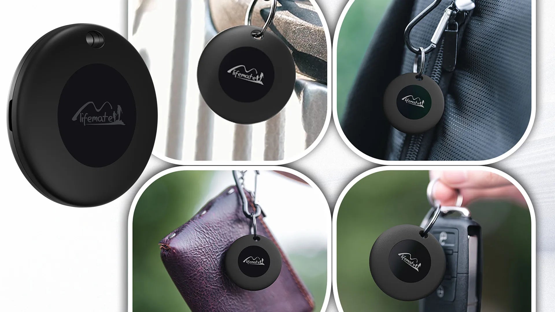 Lifemate Life Tag GPS ieieškiklis raktams, dviračiui, automobiliui, šuniui su dėklu, skirtas Apple iPhone