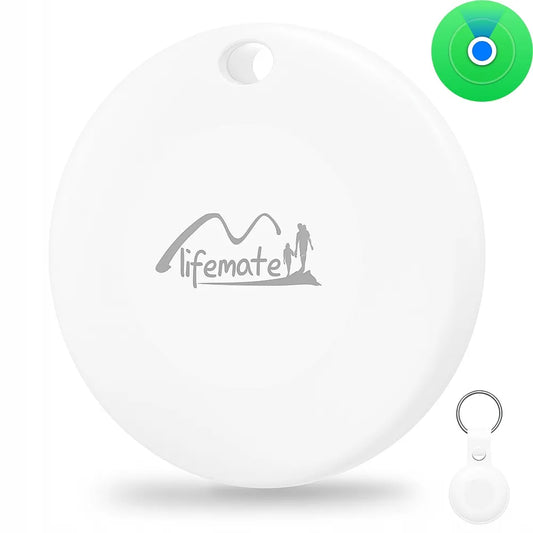 Lifemate LifeTag GPS ieieškiklis skirtas Apple Find My - IP65, 12 mėn. baterija, su baltu dėklu