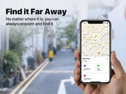 Lifemate LifeTag GPS ieieškiklis skirtas Apple Find My - IP65, 12 mėn. baterija, su baltu dėklu