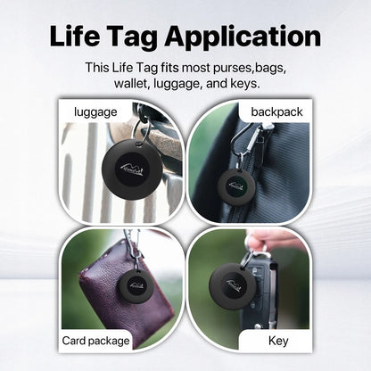 Lifemate LifeTag GPS ieieškiklis skirtas Apple Find My - IP65, 12 mėn. baterija, su baltu dėklu