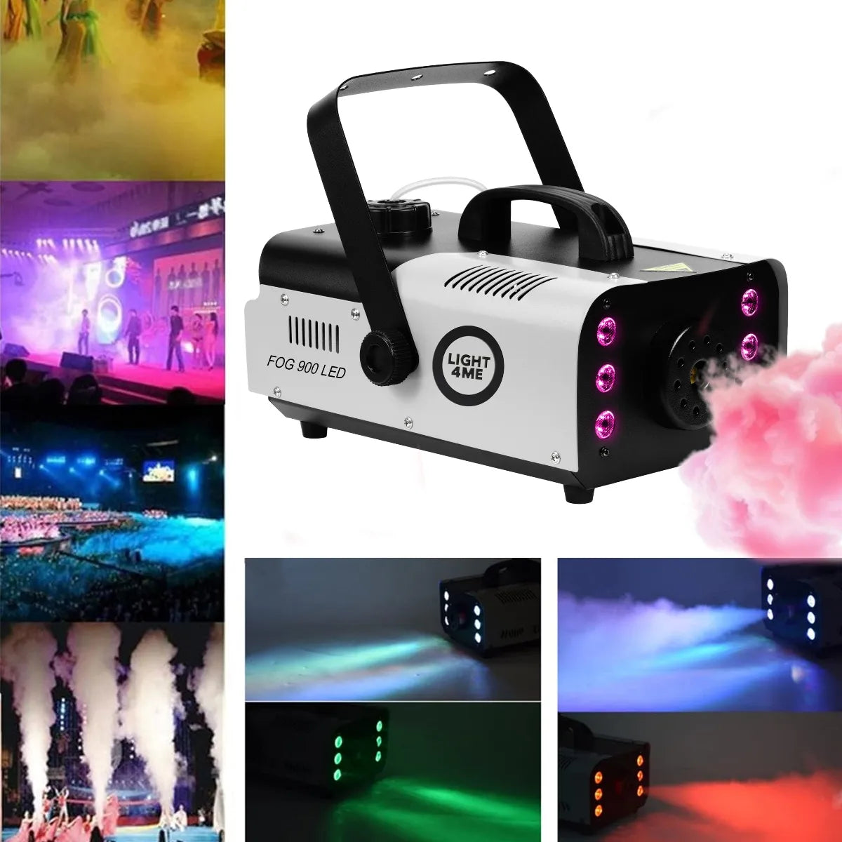 Light4Me Fog 900 LED dūmų generatorius su nuotolinio valdymo pulteliu
