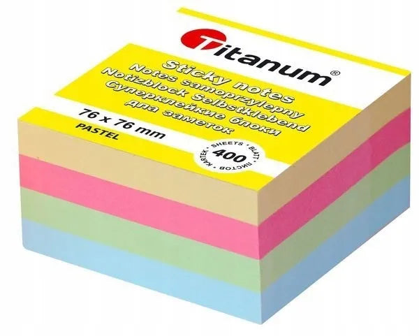 Lipnūs lapeliai PASTEL kubelis 76x76 mm Titanum