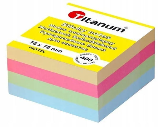 Lipnūs lapeliai PASTEL kubelis 76x76 mm Titanum