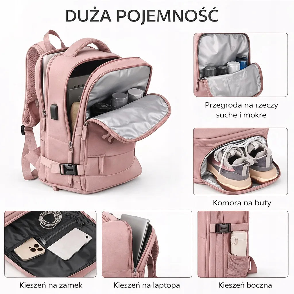 Loftek kelioninė kuprinė į lėktuvą WizzAir Ryanair neperšlampama 40X30X20
