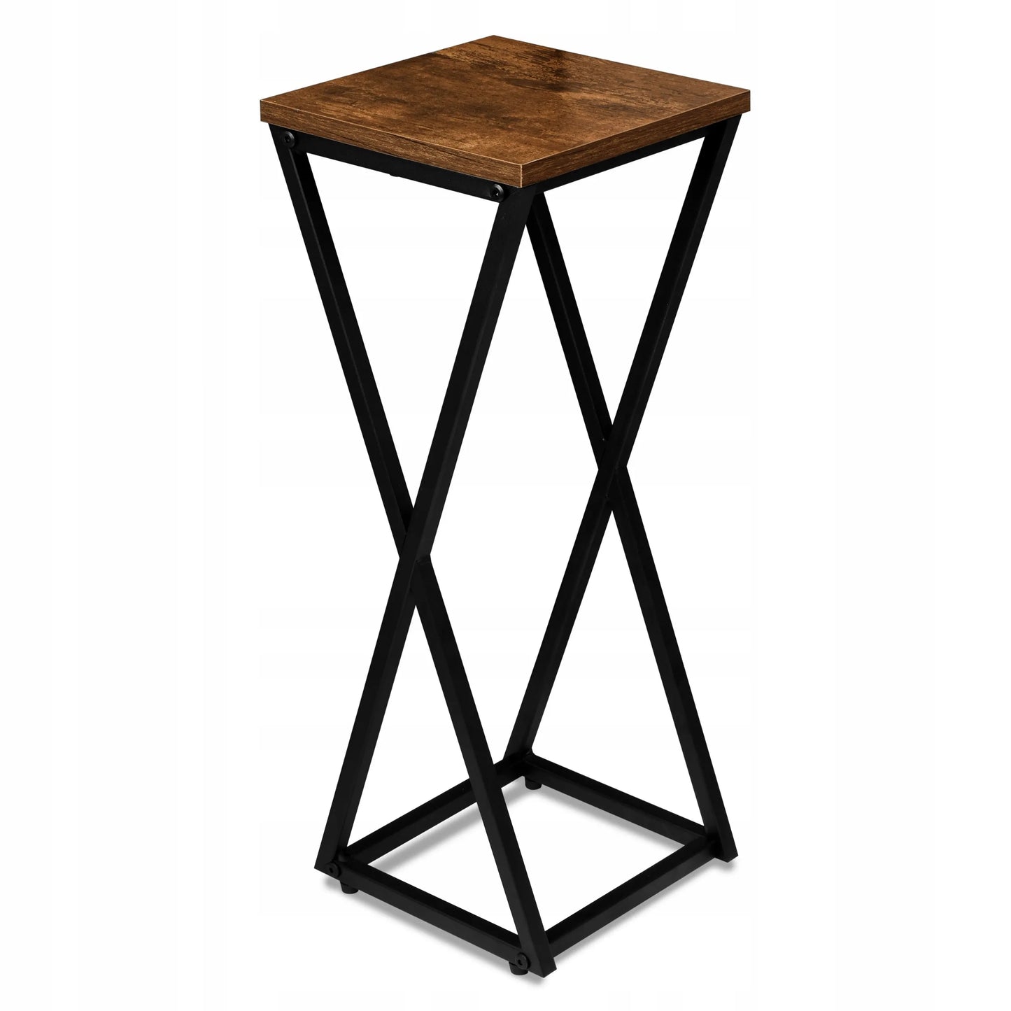 Loftinio stiliaus gėlių stovas KONEL RUSTIC, juodas, 62 cm