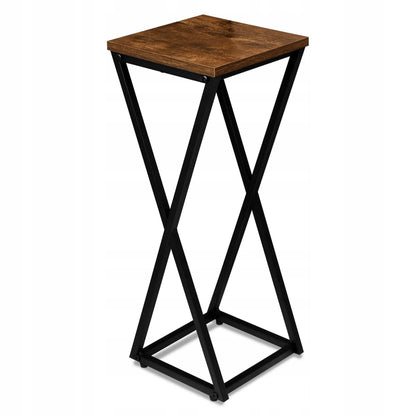 Loftinio stiliaus gėlių stovas KONEL RUSTIC, juodas, 62 cm