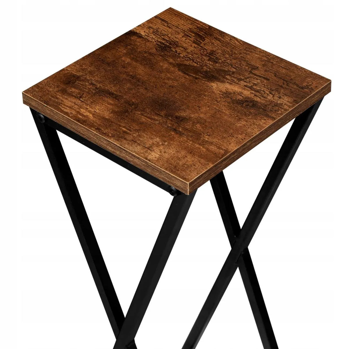 Loftinio stiliaus gėlių stovas KONEL RUSTIC, juodas, 62 cm