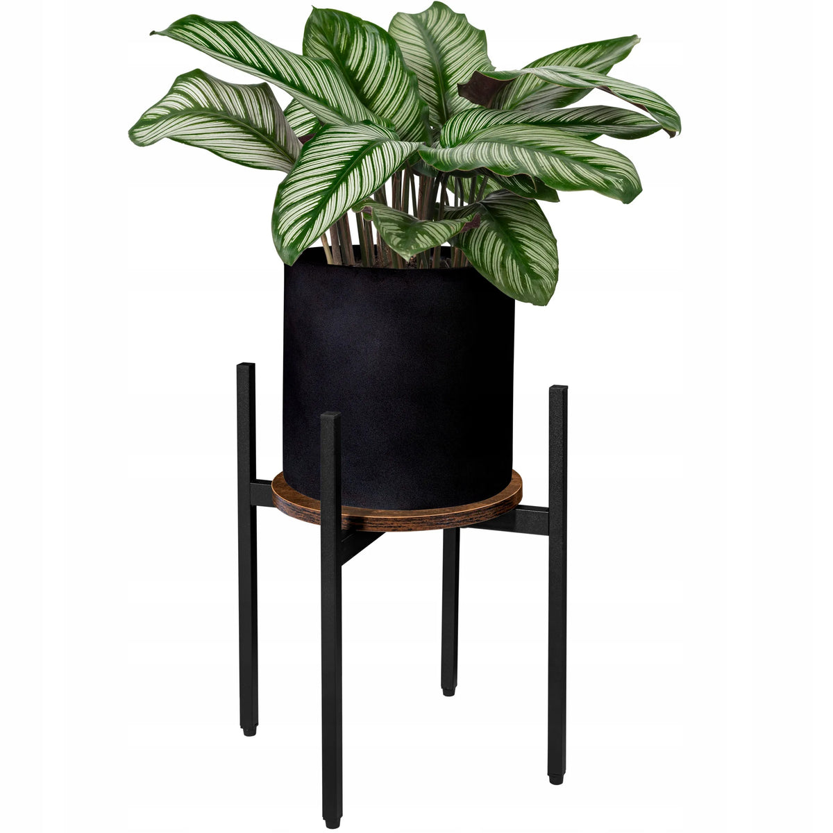 Loftinio stiliaus pastatomas gėlių stovas Torre Rustic, 40 cm, juodas