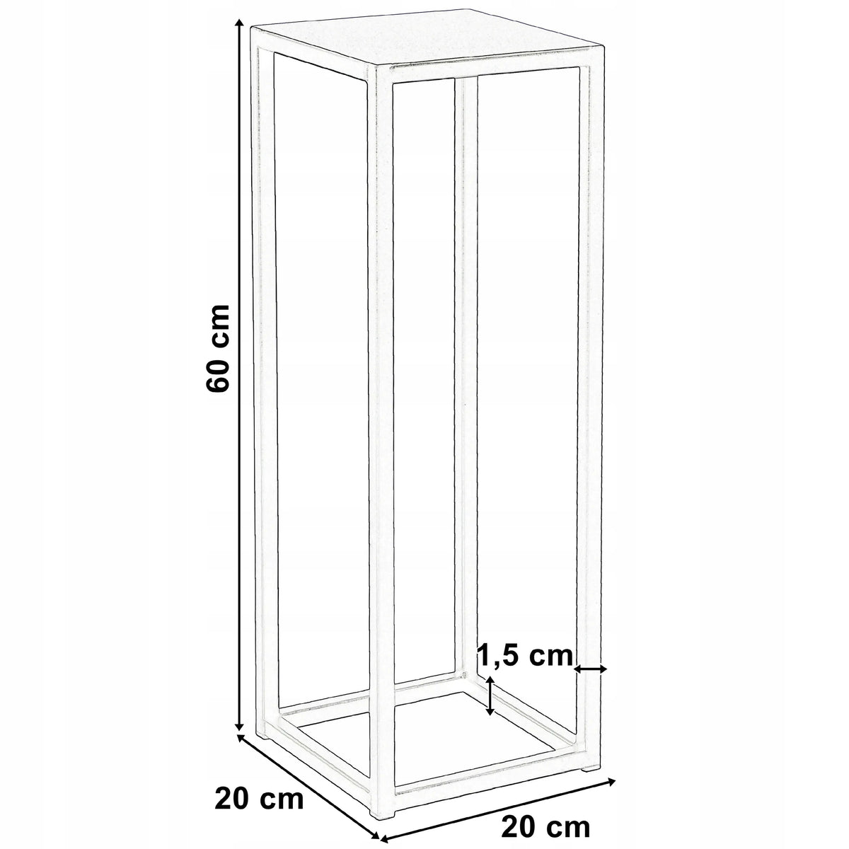 LoftInspired Piatto loft stovas gėlėms, 60 cm, juodas