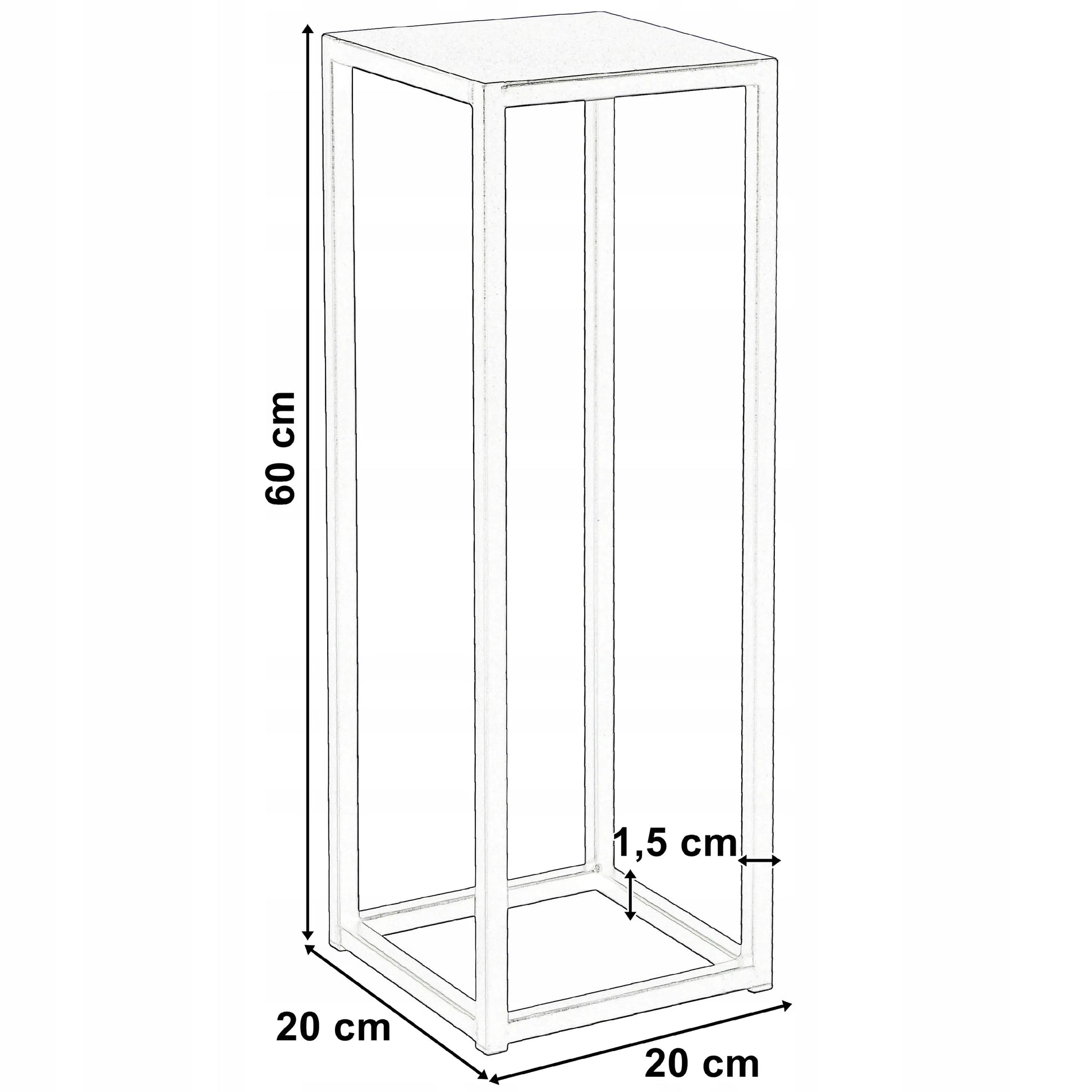 LoftInspired Piatto loft stovas gėlėms, 60 cm, juodas