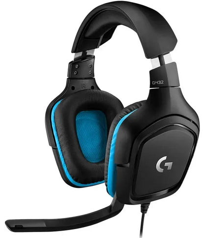 „Logitech G432“ 981-000770 laidinės žaidimų ausinės su mikrofonu, 7.1 erdviniu garsu, USB, juodos ir mėlynos