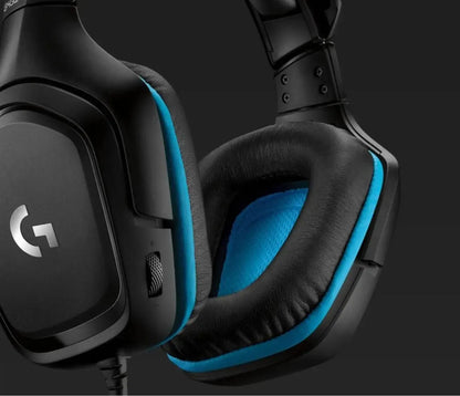 „Logitech G432“ 981-000770 laidinės žaidimų ausinės su mikrofonu, 7.1 erdviniu garsu, USB, juodos ir mėlynos