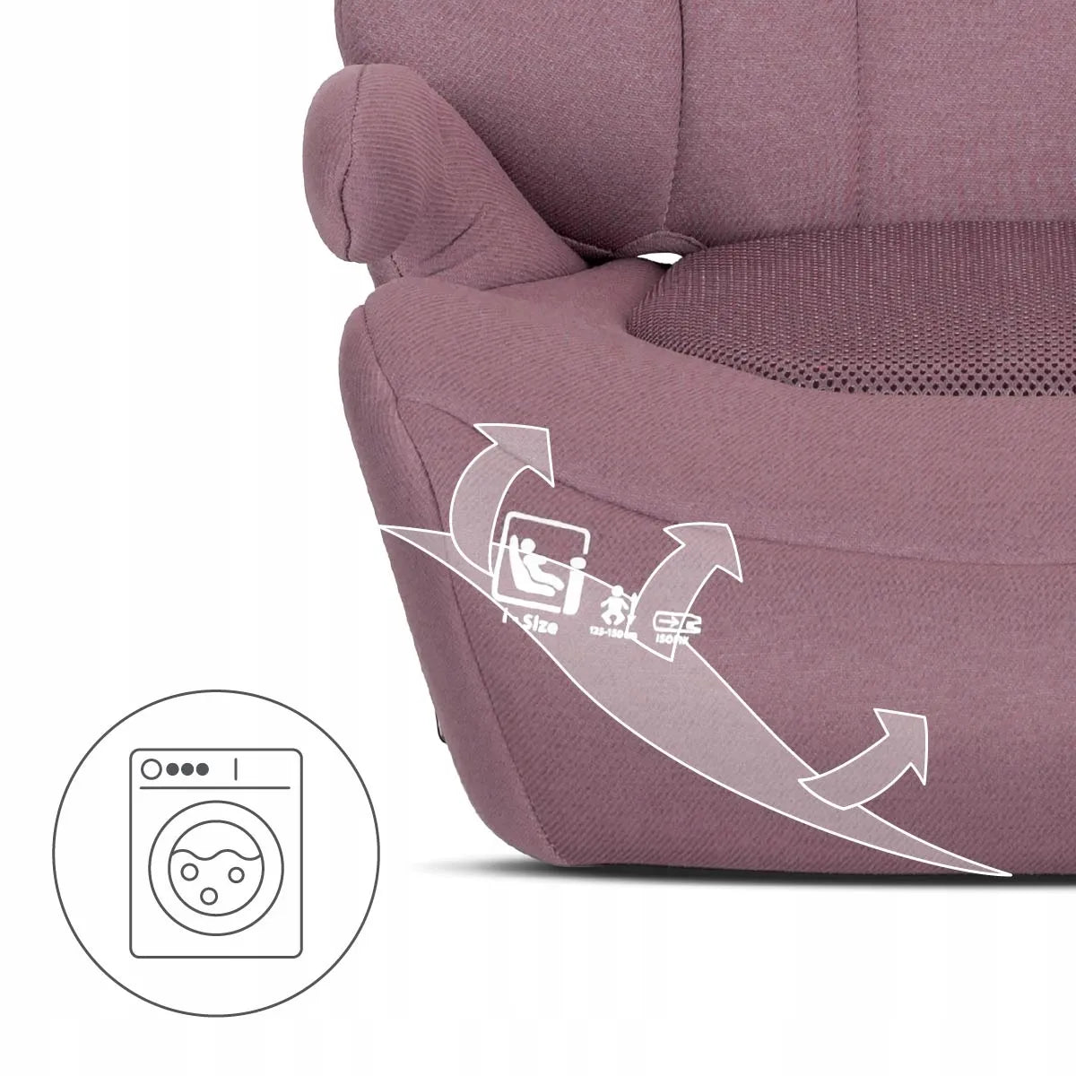 Lorelli automobilinė kėdutė-paaukštinimas su atlošu i-Size 125-150 cm ISOFIX 2in1