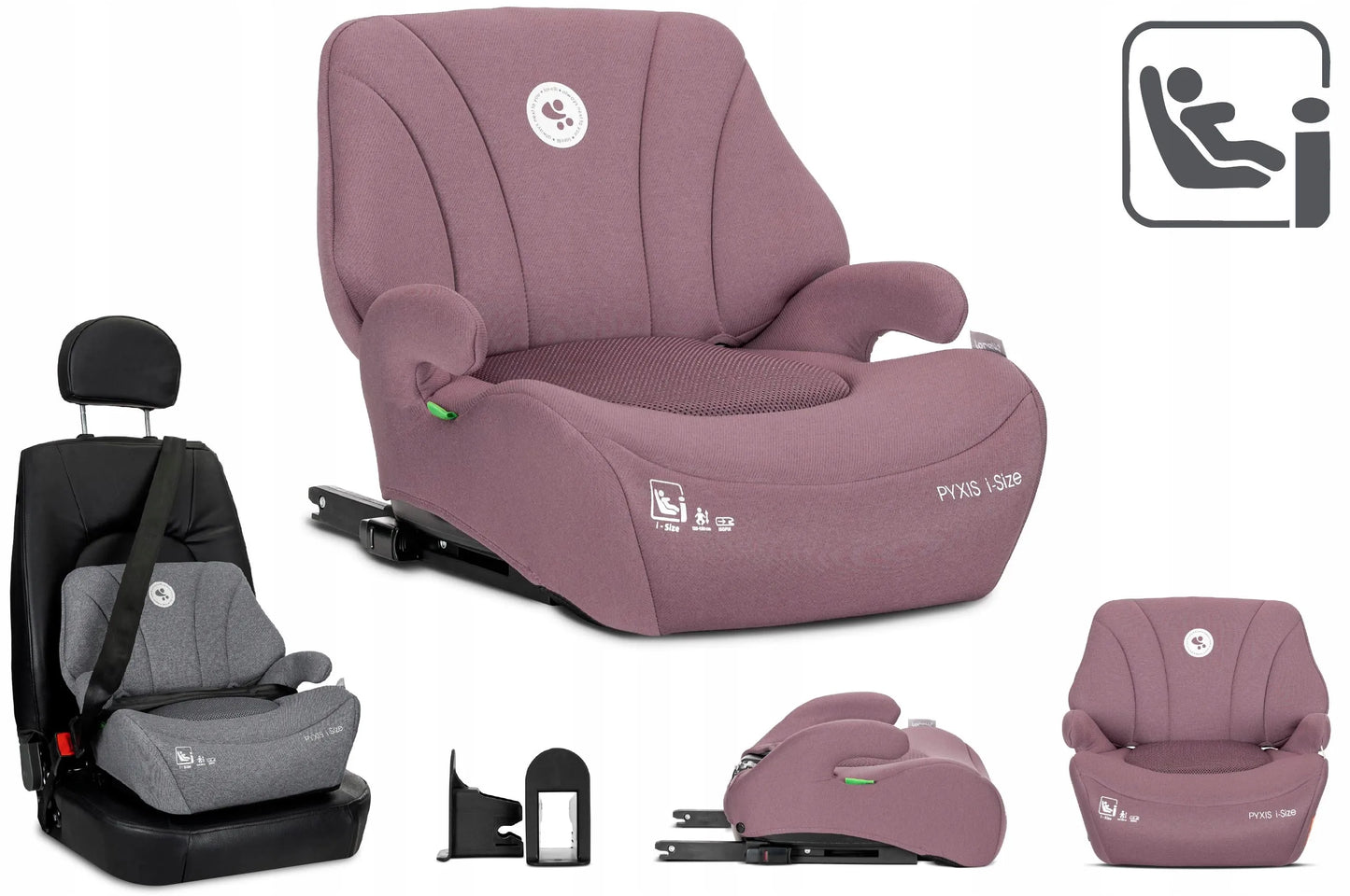 Lorelli automobilinė kėdutė-paaukštinimas su atlošu i-Size 125-150 cm ISOFIX 2in1