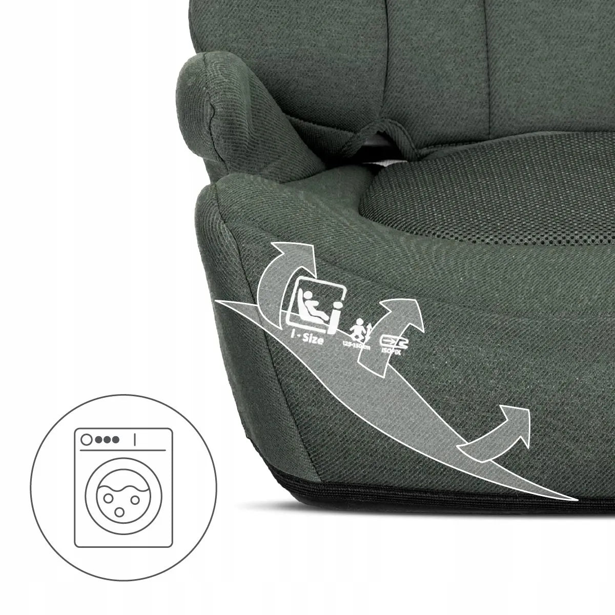 Lorelli Pyxis i-Size 125-150 cm automobilinė kėdutė su ISOFIX jungtimi, 2-in-1 paaukštinta kėdutė