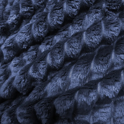 Łóżkoholicy „Nuvio“ mikrofibros pledas-lovatiesė su reljefinėmis juostomis, 160 × 200 cm, tamsiai mėlynas