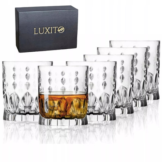 LUXITO Braid viskio ir gėrimų taurės, 300 ml, 6 vnt., rinkinys dovanai