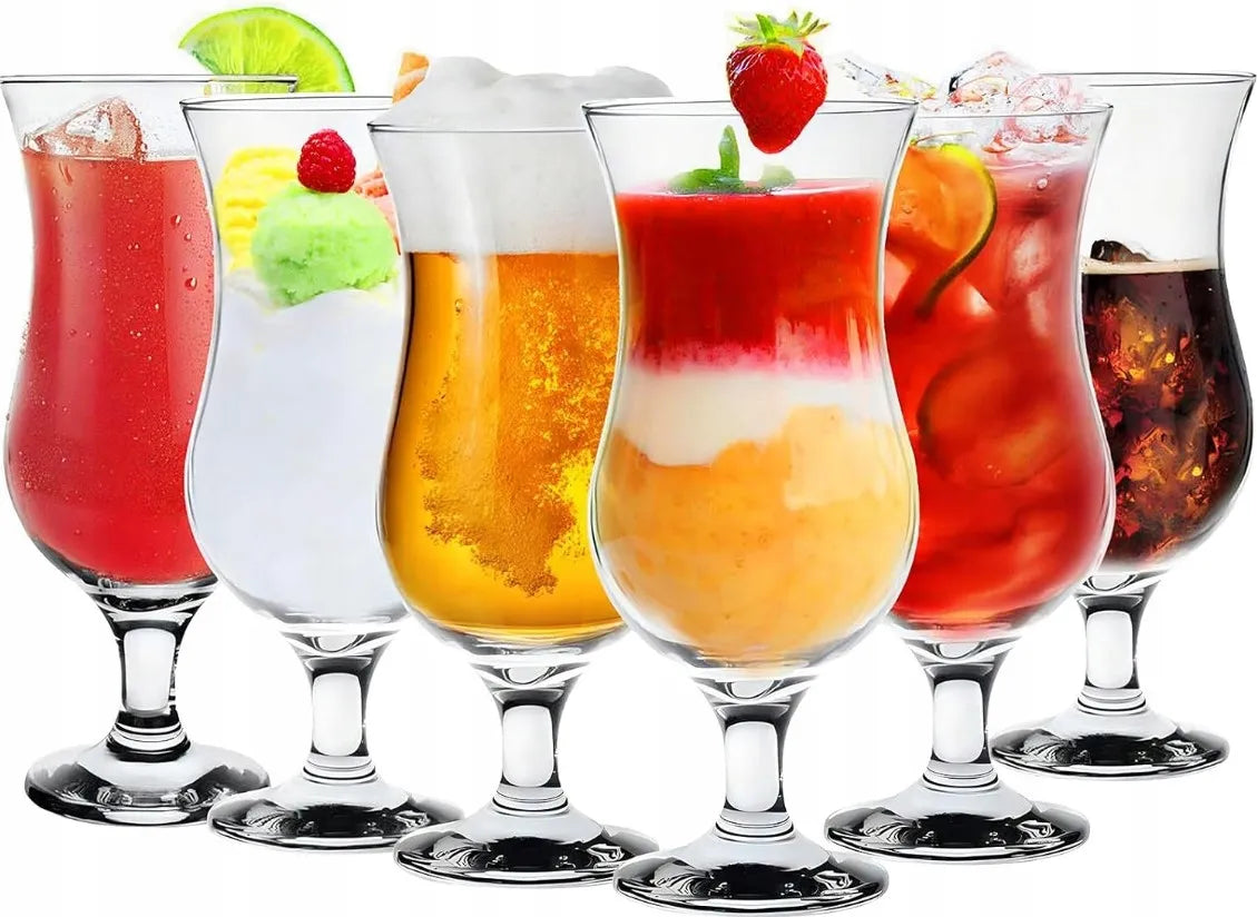 LUXITO HAVANA 390ml kokteilių, gėrimų ir alaus taurės su kojele, 6 vnt. rinkinys