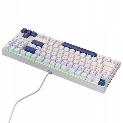 Machenike K500B-B87 mechaninė žaidimų klaviatūra su „Red Switch“ jungikliais, RGB apšvietimu, balta