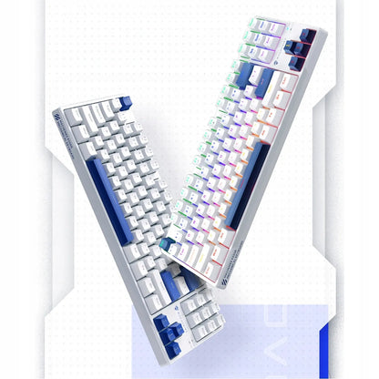 Machenike K500B-B87 mechaninė žaidimų klaviatūra su „Red Switch“ jungikliais, RGB apšvietimu, balta