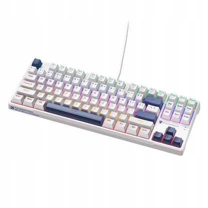 Machenike K500B-B87 mechaninė žaidimų klaviatūra su „Red Switch“ jungikliais, RGB apšvietimu, balta