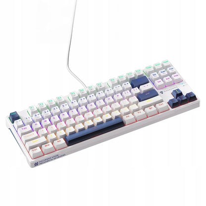 Machenike K500B-B87 mechaninė žaidimų klaviatūra su „Red Switch“ jungikliais, RGB apšvietimu, balta