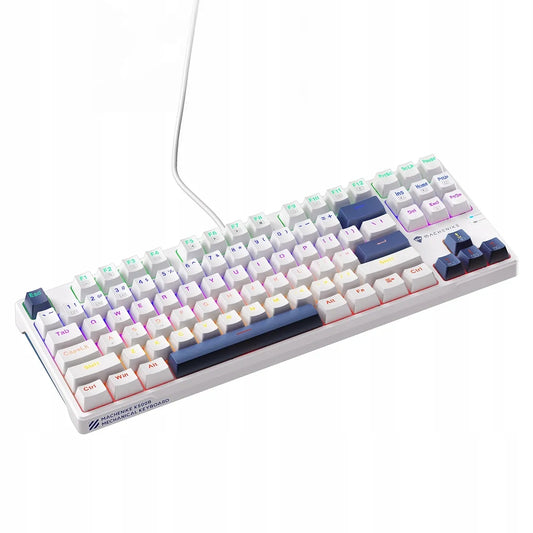 Machenike K500B-B87 mechaninė žaidimų klaviatūra su „Red Switch“ jungikliais, RGB apšvietimu, balta
