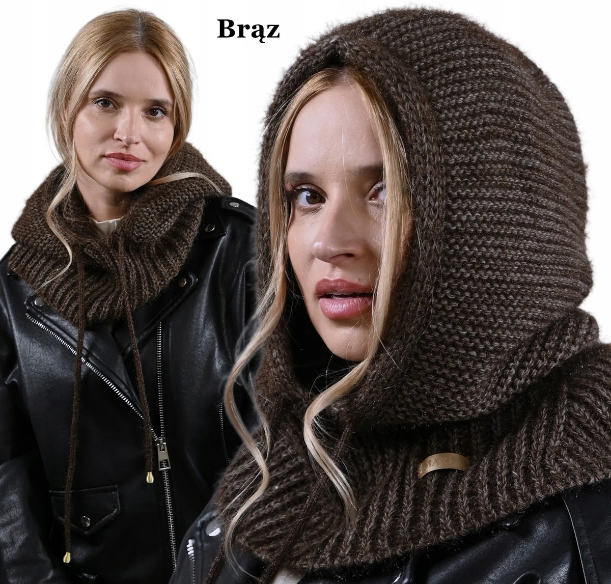 Madinga moteriška balaklava „Alur“ su kaklo mova, 2 viename žieminis komplektas, įvairių spalvų