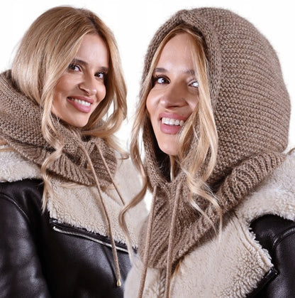 Madinga moteriška balaklava „Alur“ su kaklo mova, 2 viename žieminis komplektas, įvairių spalvų